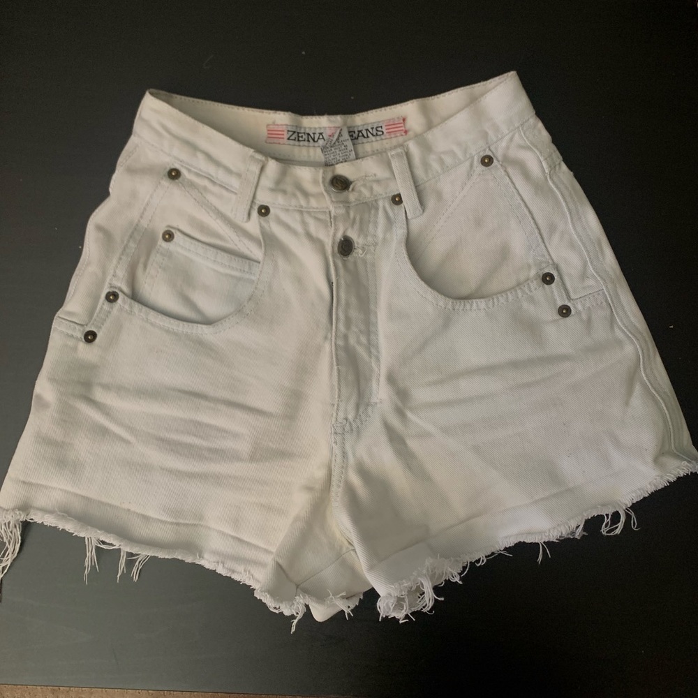 Vintage Zena white jean shorts